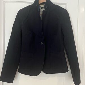 Vintage J. Crew Women's Navy Blue Jacket
